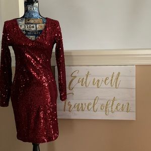 NWT Red Sequin Dress